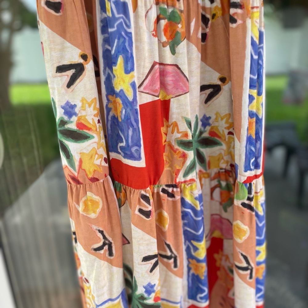 JODIFL Colorful Beachy Boho Patterned Maxi Sundress NWOT “Approximate” size  Med - Picture 11 of 16